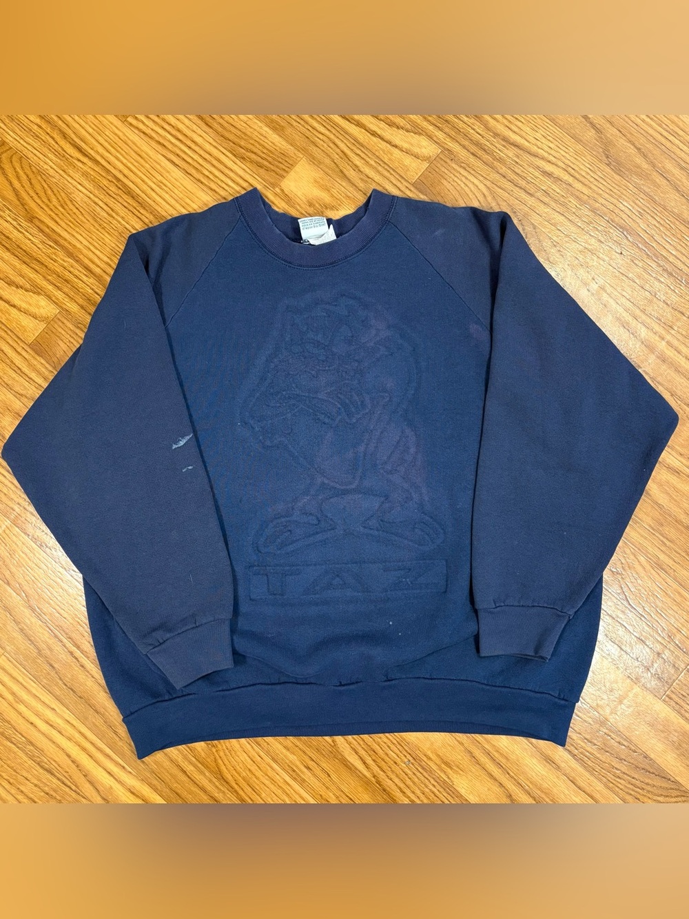 Vintage Looney Tunes Bugs Bunny Crewneck Sweatshirt Navy Faded 90s Distressed